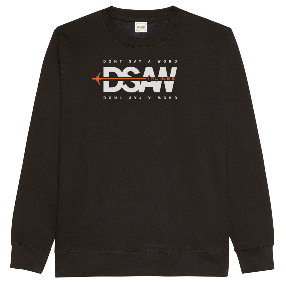 DSAW Airlines Black Crew Neck Sweatshirt